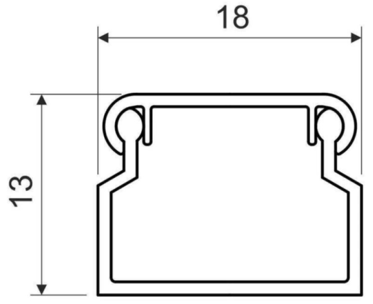 Lišta vkládací Kopos LV 18 x 13 HD bílá