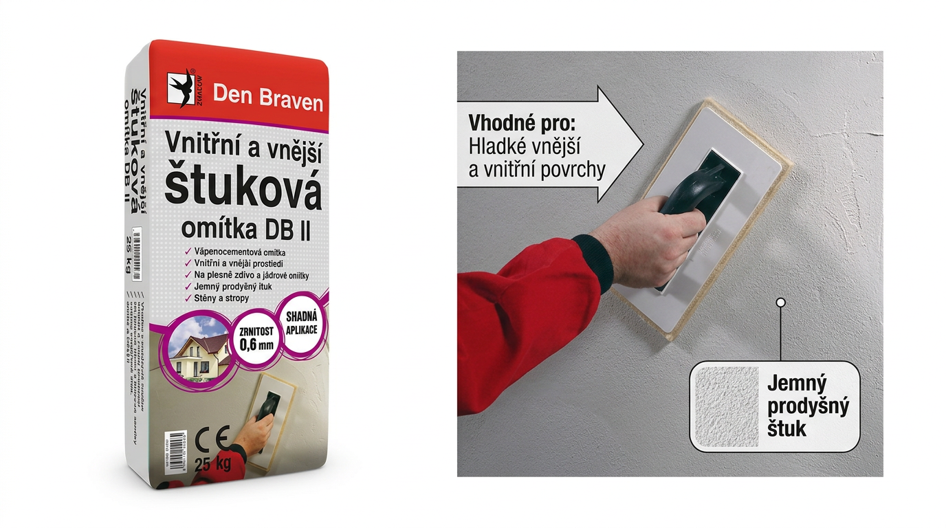 Vnitřní a vnější štuková omítka DB II 25 kg
