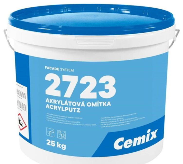 Omítka akrylát Cemix 2723 - 25kg zatíraná 3mm