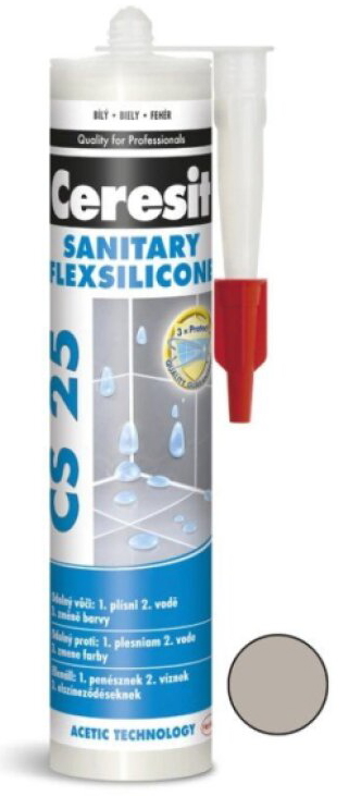 Silikon sanitární CERESIT CS 25 šedý 280 ml