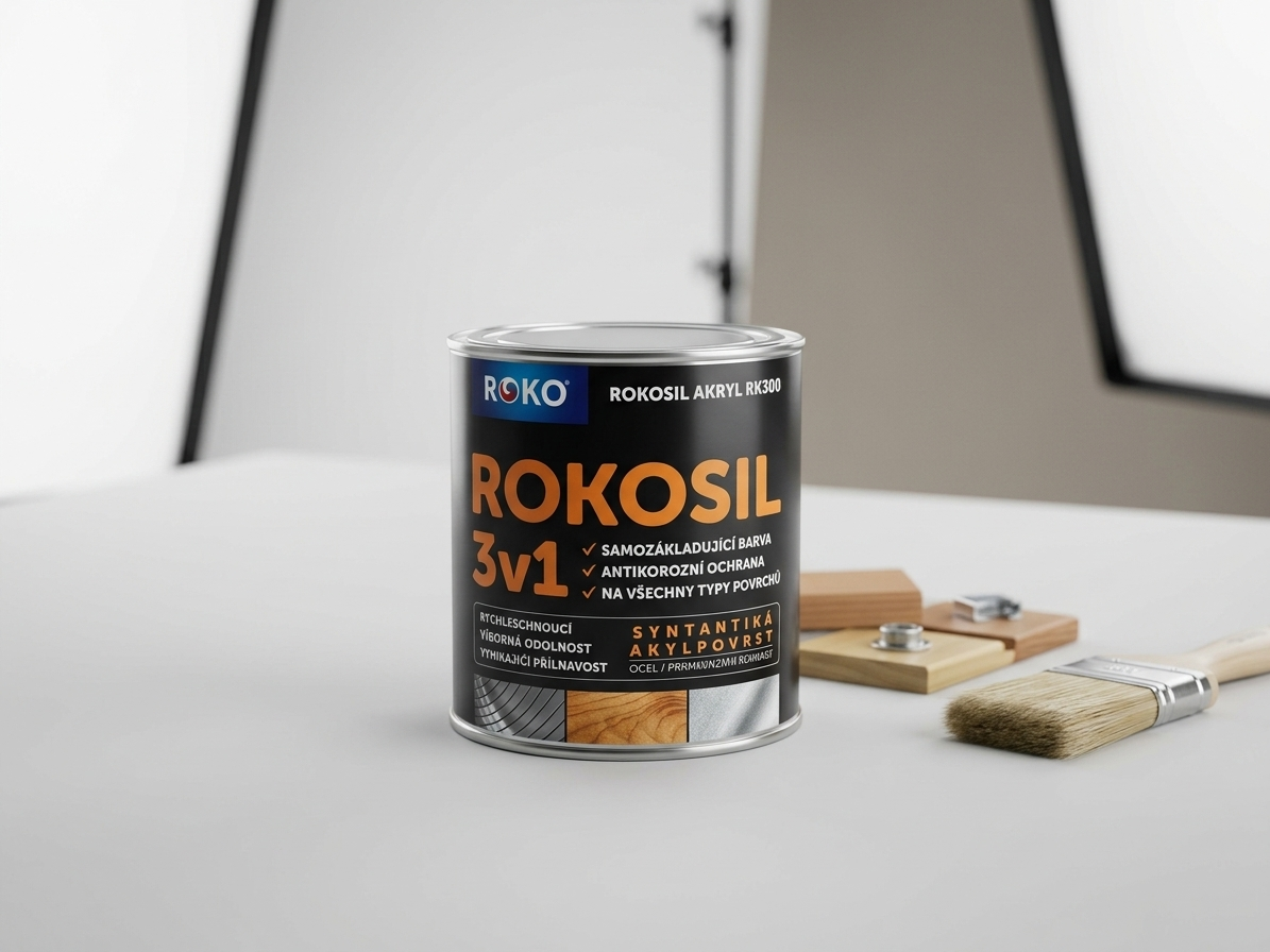 Barva samozákladující Rokosil akryl 3v1 RK 300 2320 hnědá světlá 0,6 l