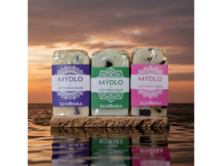 Přírodní mýdla s aktivním uhlím - Akce 2+1 zdarma