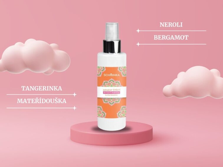 Výhodný Set: Bytový Parfém Moment Štěstí + Přírodní Mýdlo s Aktivním Uhlím Fialové