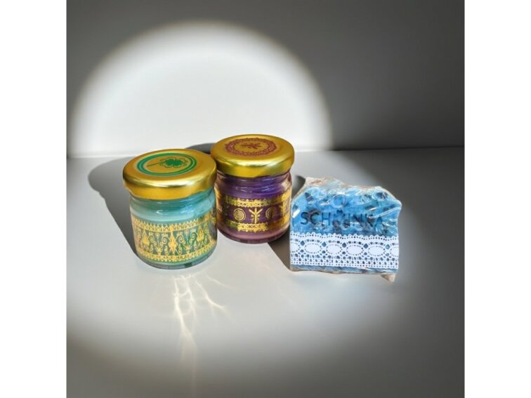 Výhodná sada: Mini svíčka Pro štěstí + Algiz / Bonus mini mýdlo zdarma