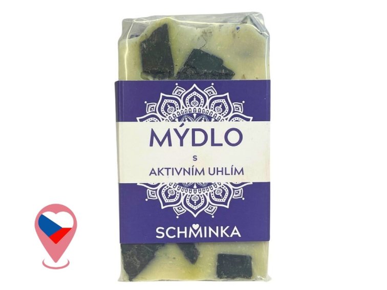 Přírodní olivové mýdlo s aktivním uhlím - Šeříkové květy