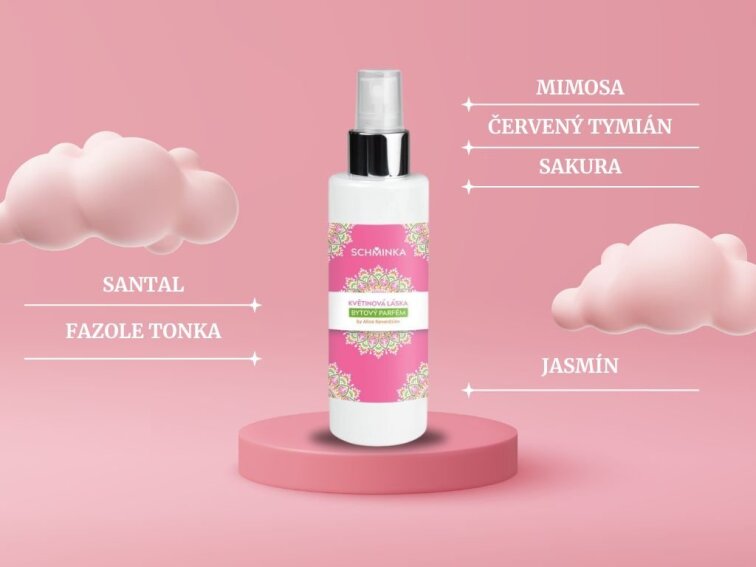 Výhodný Set: Bytový Parfém Květinová Láska + Přírodní Mýdlo s Aktivním Uhlím Růžové