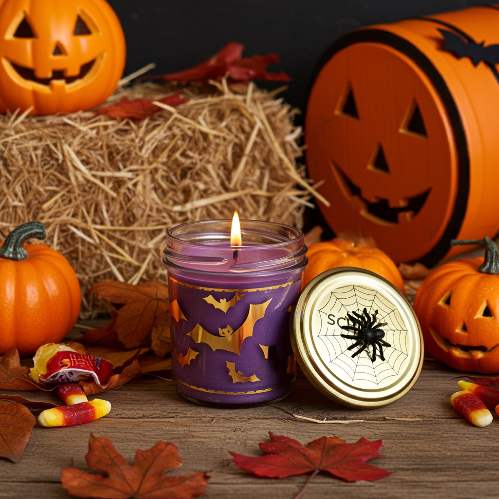 Vonná sójová svíčka - Samhain s vůni švestkového koláče