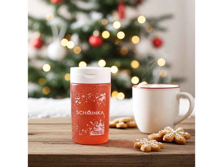 Antibakteriální gel na ruce s vůní perníčku a třpytkami