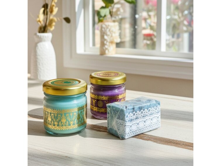 Výhodná sada: Mini svíčka Pro štěstí + Algiz / Bonus mini mýdlo zdarma