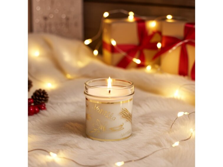 Sojová svíčka s vůní Vanilky - Vánoční edice