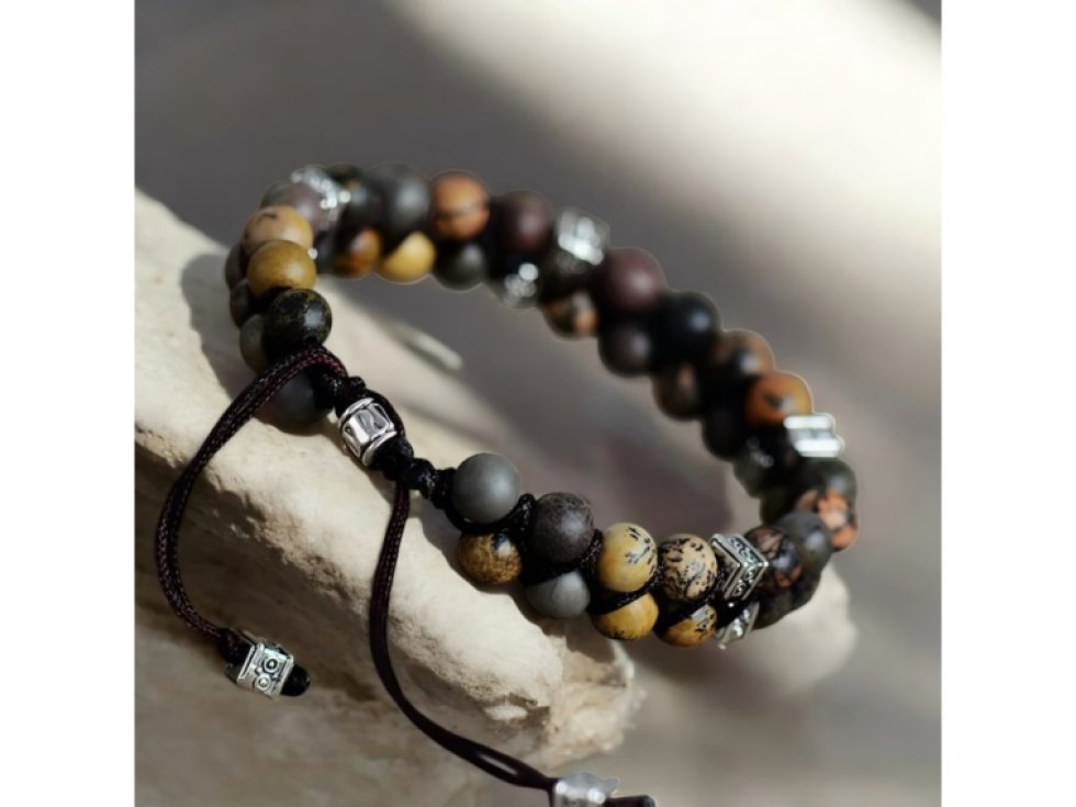 Náramek s přírodními kameny George. Unisex