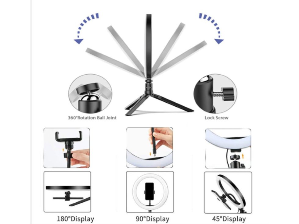 LED lampa 26 cm se stativem F-260 s dálkovým ovládáním