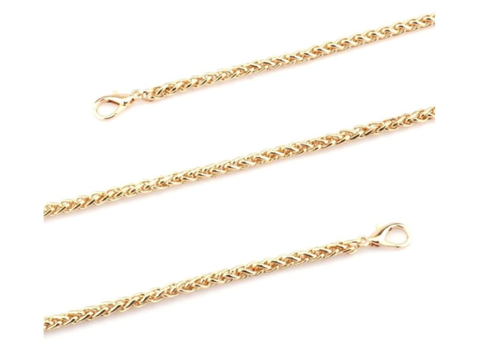 "Dlouhý kovový řetízek na kabelku, zlatý, 120 cm"