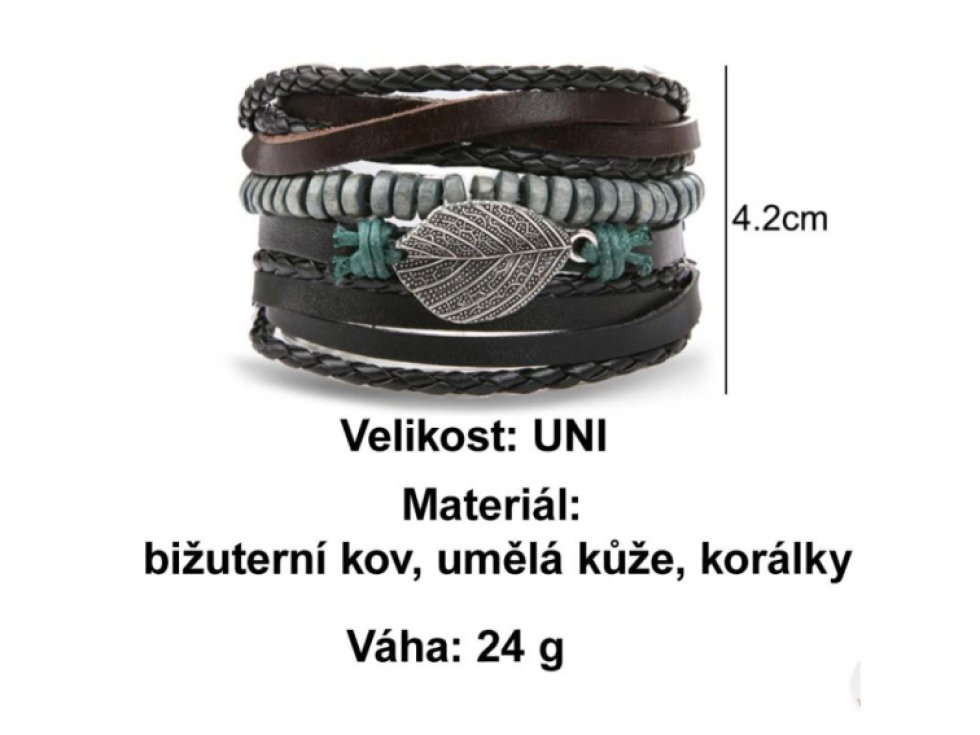 Set pánských náramků Lista II - 5 v 1