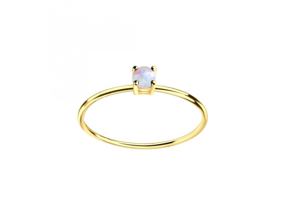 Stříbrný prsten s opálem, velikost 55