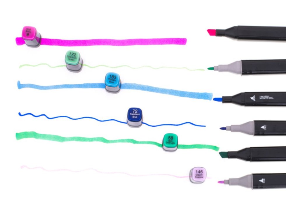 Oboustranné lihové fixy v kufříku 168 kusů