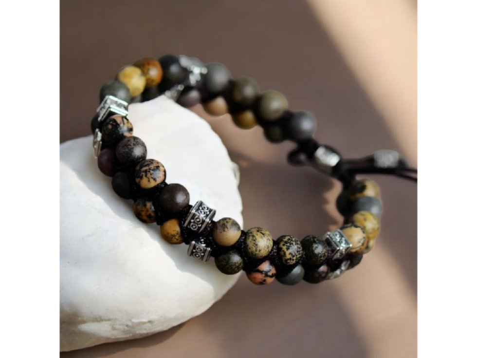 Náramek s přírodními kameny George. Unisex