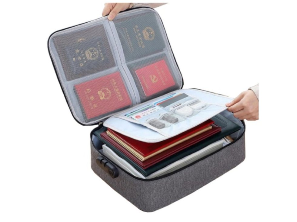 Organizační Taška OXFORD pro Dokumenty, Šedá, Oxfordská Tkanina, 37x10,5x27cm