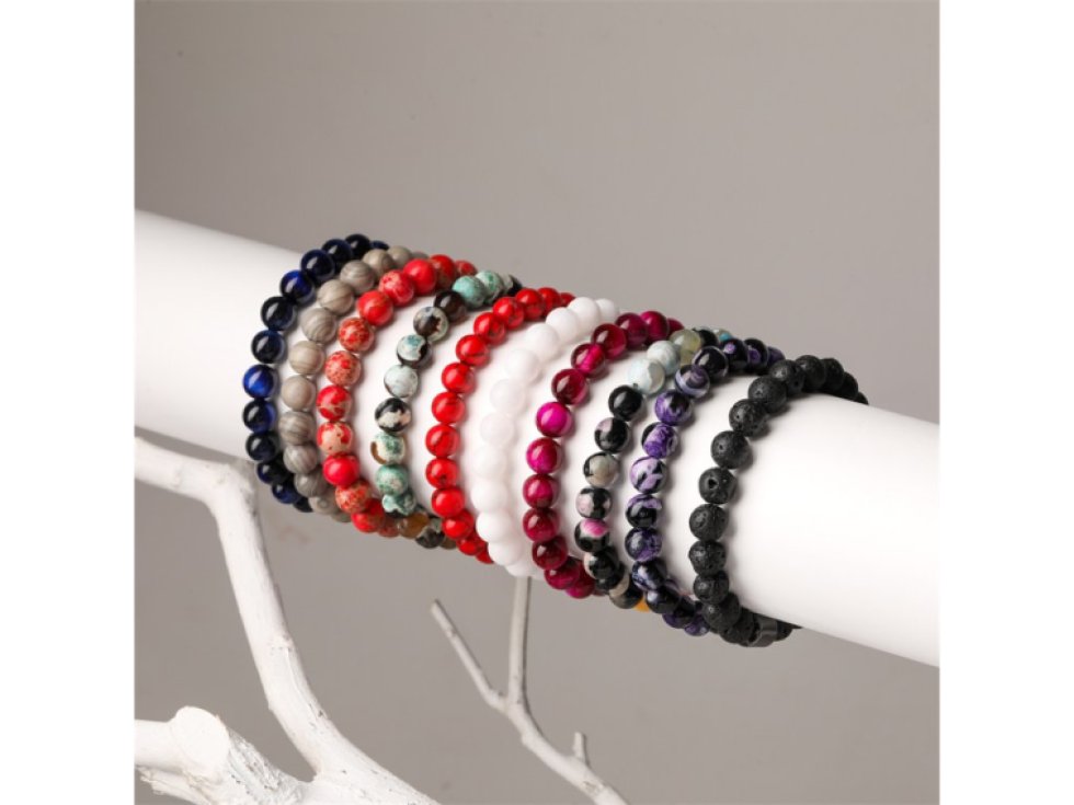 Náramek z pravých kamenů Onyx. Unisex