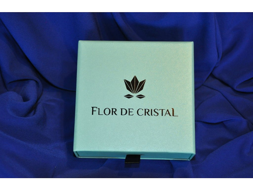 Náušnice Flor de Cristal Fialka - náušnice s krystaly