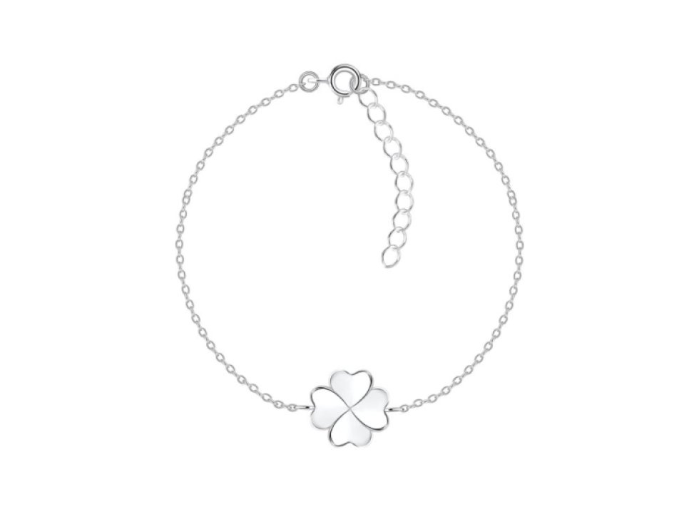 Stříbrný náramek Čtyřlístek