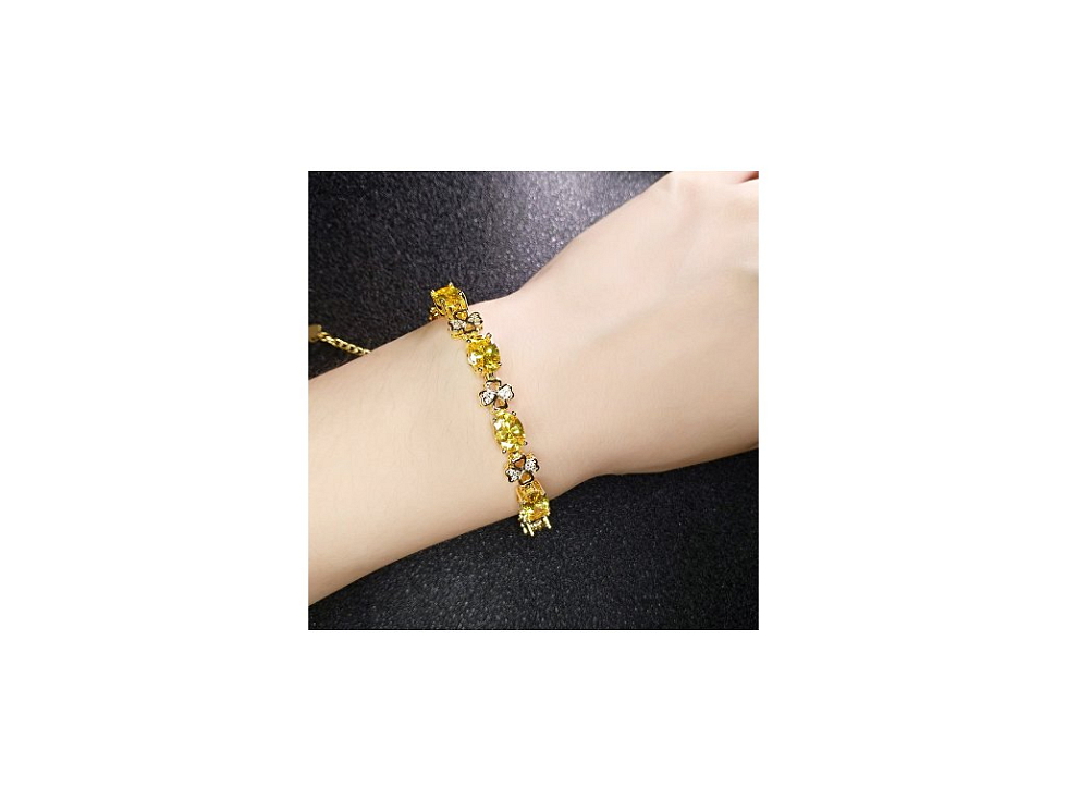 Náramek s krystaly Reyna žlutý- Náramek s krystaly