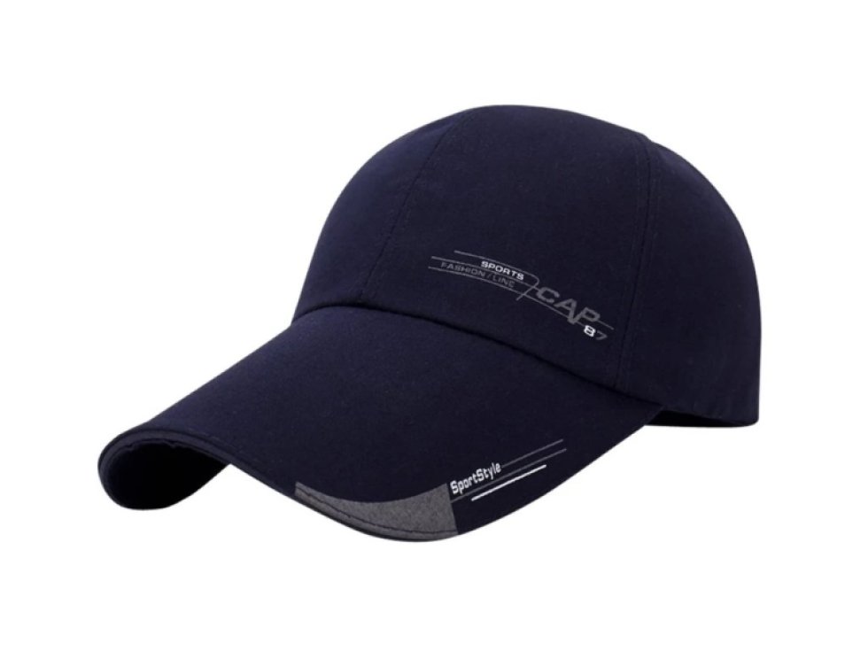 Tmavě modrá baseballová čepice s nápisem, bavlněný materiál, univerzální velikost
