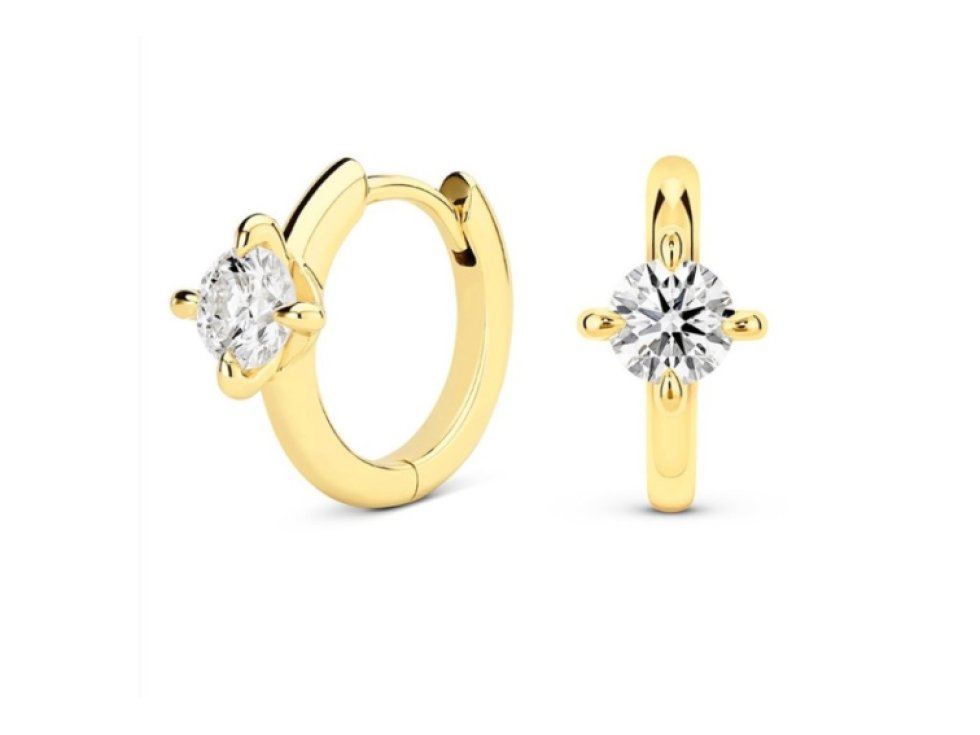 Náušnice z chirurgické oceli potažené 14karátovým zlatem, lesklé zlato, anglické zapínání