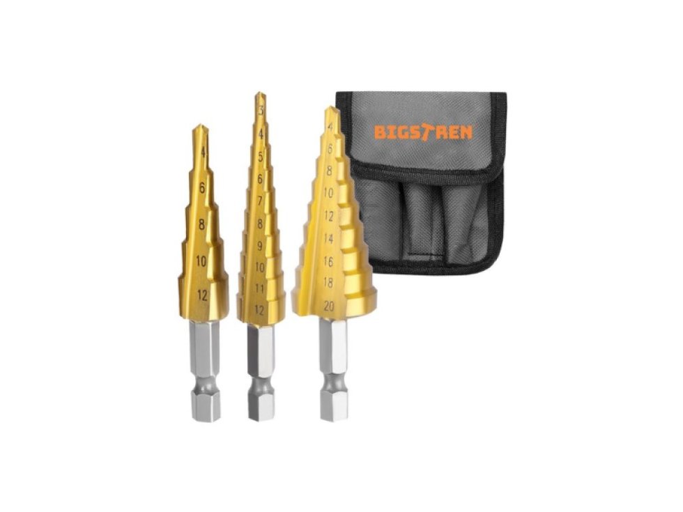 Sada kuželových vrtáků - 3 ks.