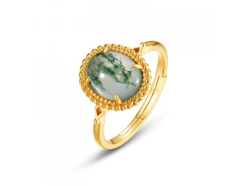 Stříbrný prsten Jutta s Mechovým achátem