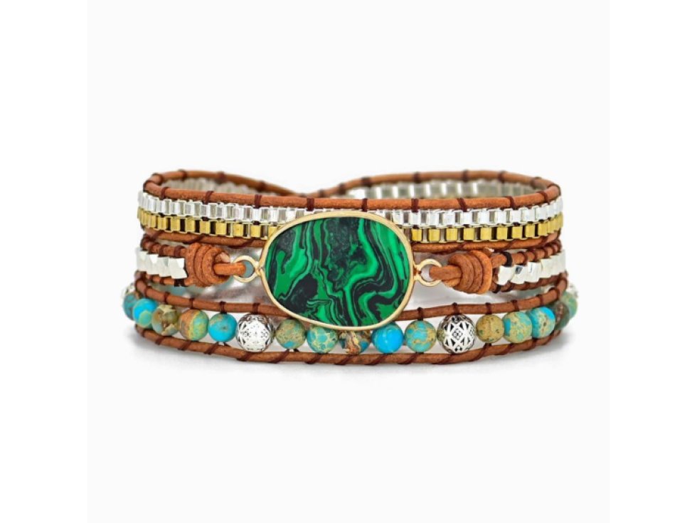 Wrap náramek Malachit