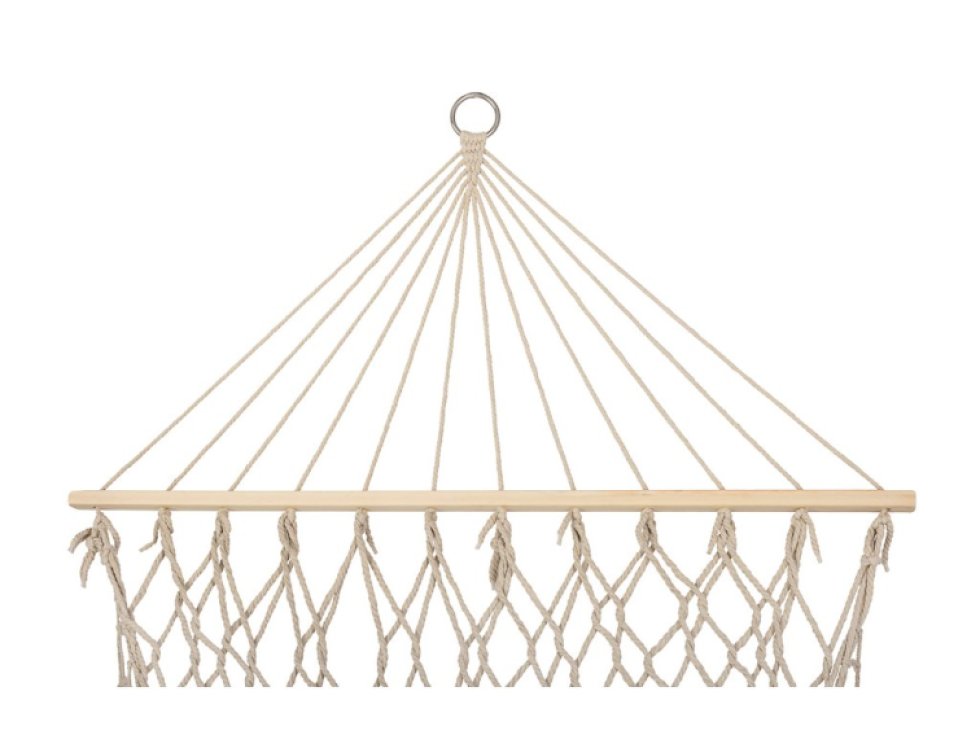 Zahradní houpací síť boho mesh střapec 200cm ecru