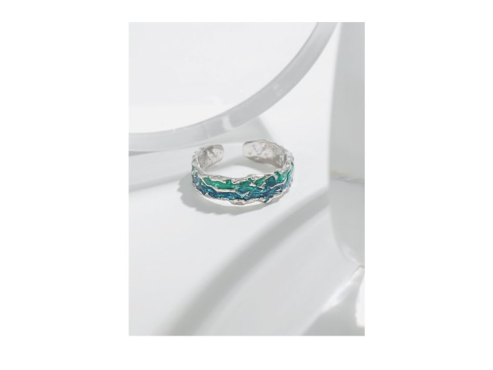 Stříbrný prsten s glazurou Rosalinda