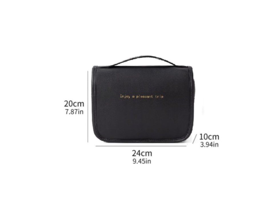 Rozkládací cestovní kosmetická taška, měkký hladký materiál, 24x20x10 cm