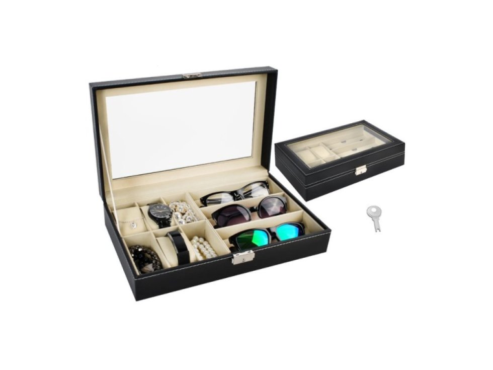 Organizér na hodinky a brýle, černý