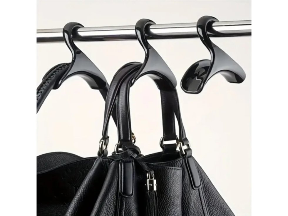 Plastové ramínka sada 5 ks černé na tašky do skříně