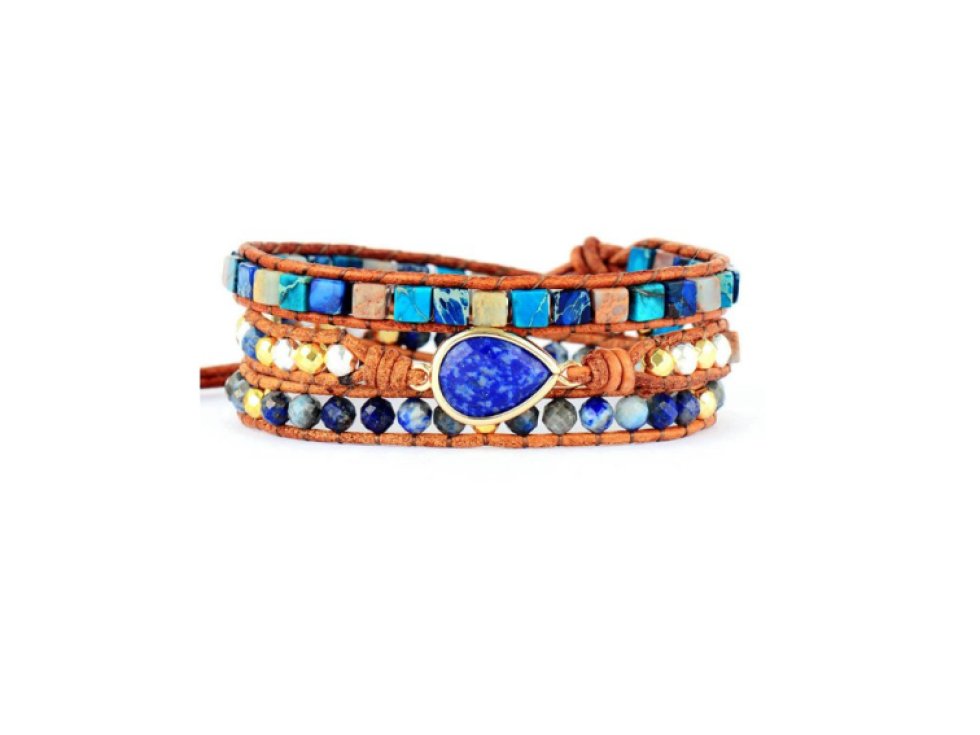 Wrap náramek Mini Lapis Lazuli - Intuice