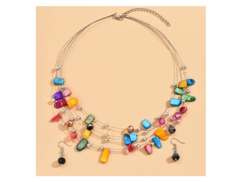 Náhrdelník a náušnice Bláznivé korálky - barevné