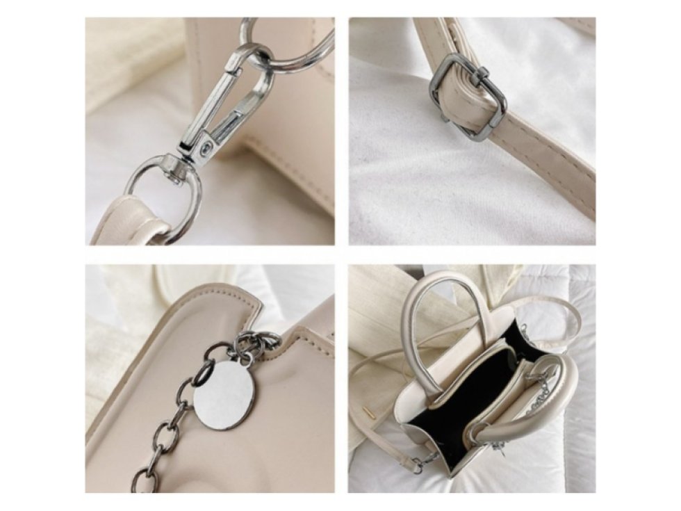 Elegantní dámská kabelka přes rameno z ekoskóry, černá, 19.5x16.5x6 cm