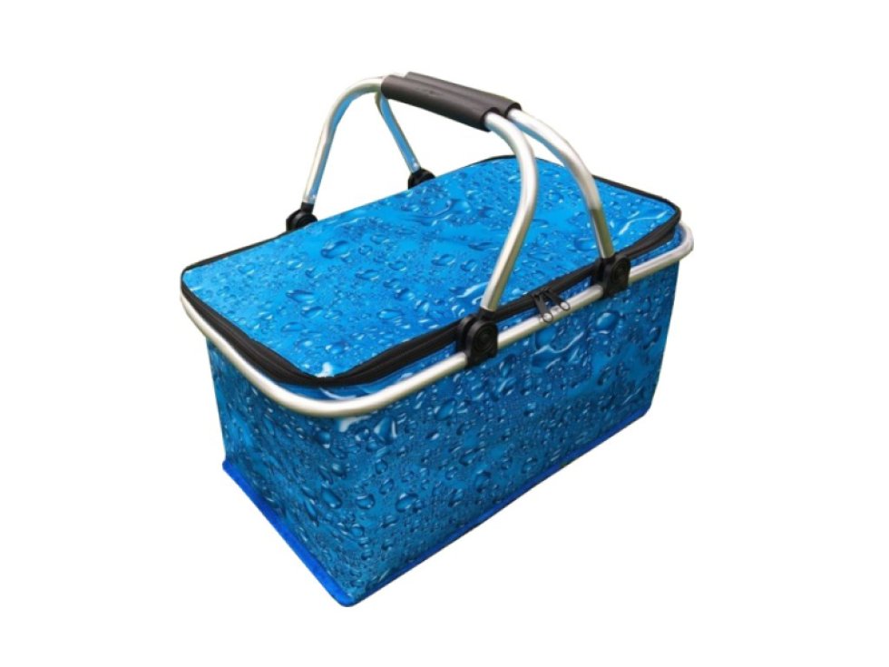 Termokoš na nákupy a piknik, skládací, s termoizolací, 47x27x23cm, hmotnost 630g