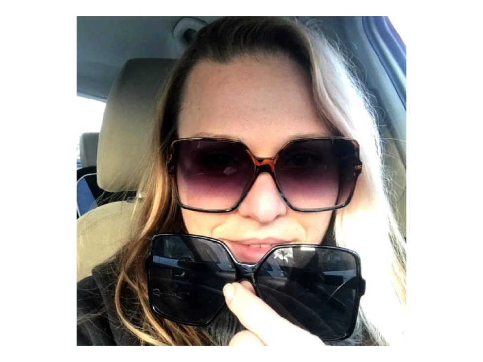 Velké čtvercové dámské sluneční brýle, UV filtr 400 kat. 3, plastový rám, délka/šířka 15 cm