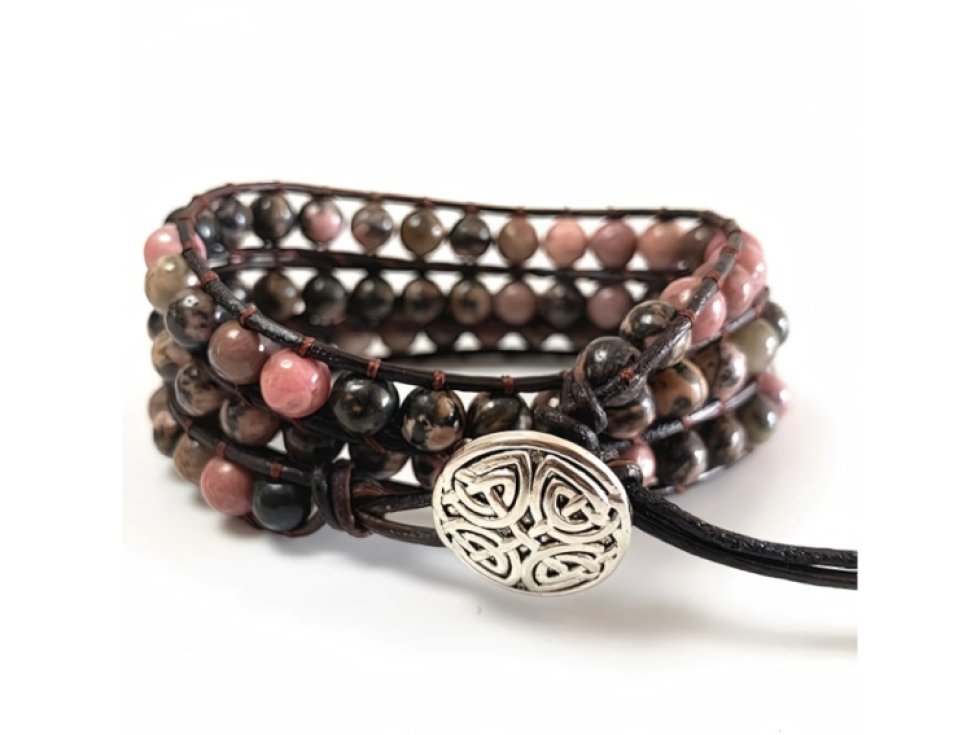 Wrap náramek Rhodochrosit. Unisex