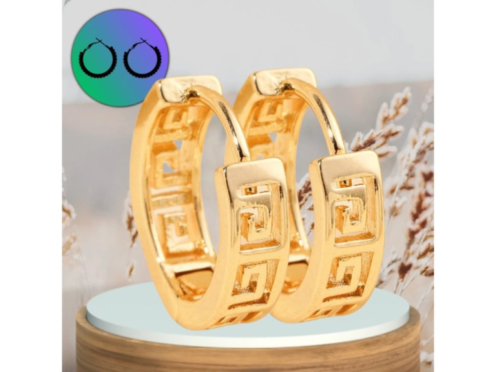 Zlacené chirurgické ocelové náušnice masivní a zdařilé kroužky.