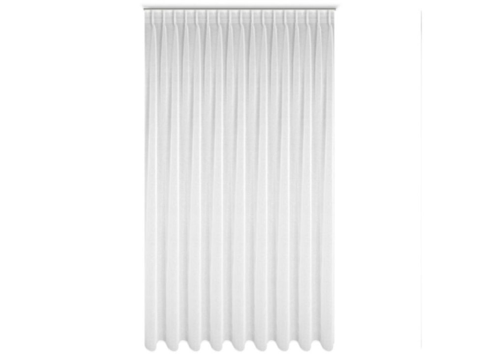 Záclona 300x300 Laya bílá hladká etaminová připravená na pásku Eurofirany