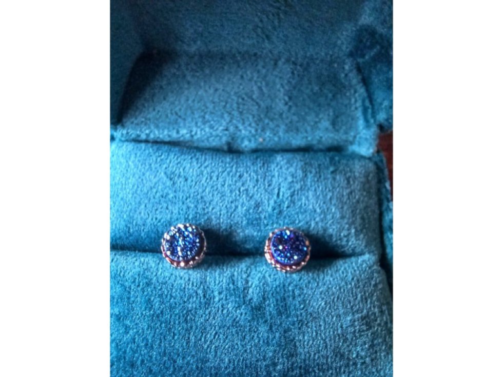 Stříbrné náušnice Blue Velvet