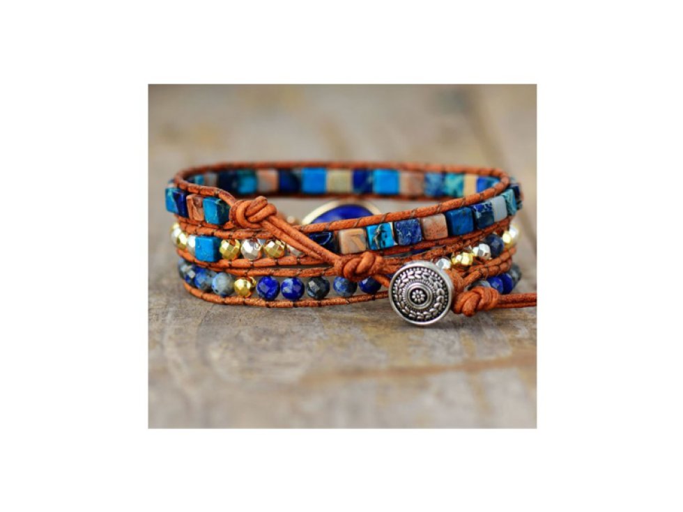 Wrap náramek Mini Lapis Lazuli - Intuice