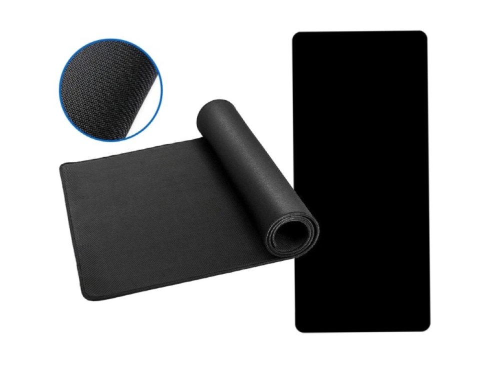 XXL Herní Podložka pod Myš, Černá, Guma + Syntetická Vlákna, 90x40 cm