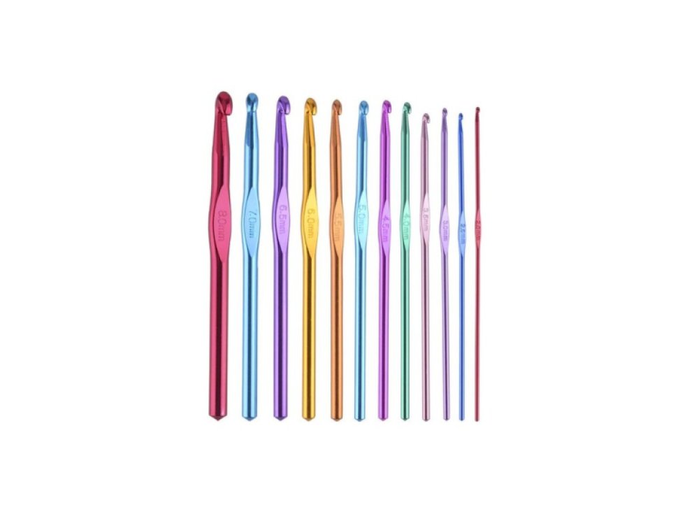 Sada 12 háčků na háčkování.