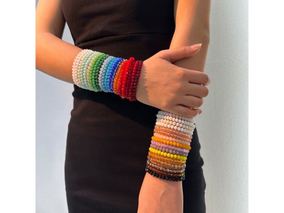 Sada korálkových náramků - 9 kusů - Barevný set II