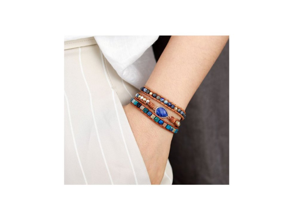 Wrap náramek Mini Lapis Lazuli - Intuice